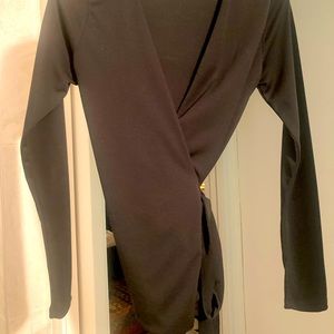 Topshop wrap top with fitted long sleeves! Size SM Never worn! Perfect condition